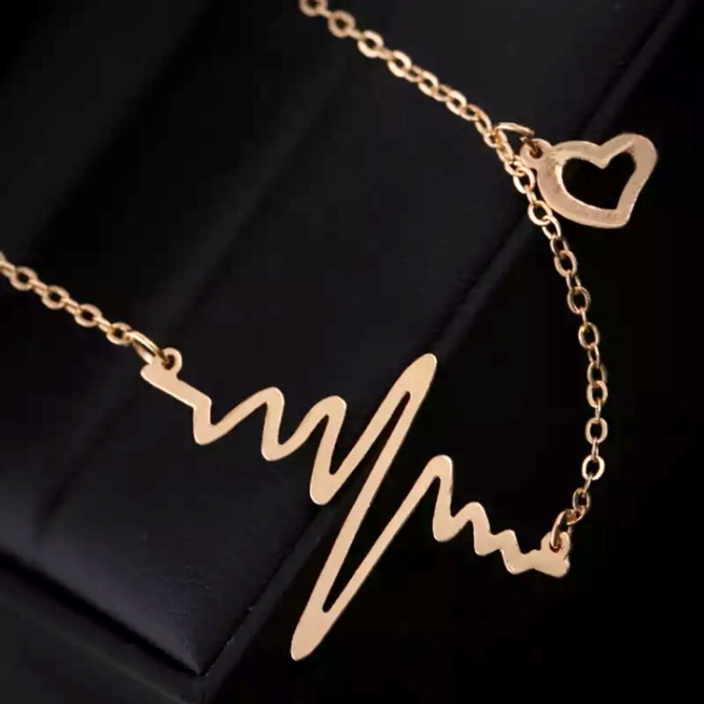 “Warrior” Heartbeat EKG Minimalist Nurse Necklace - Picture 3 of 10